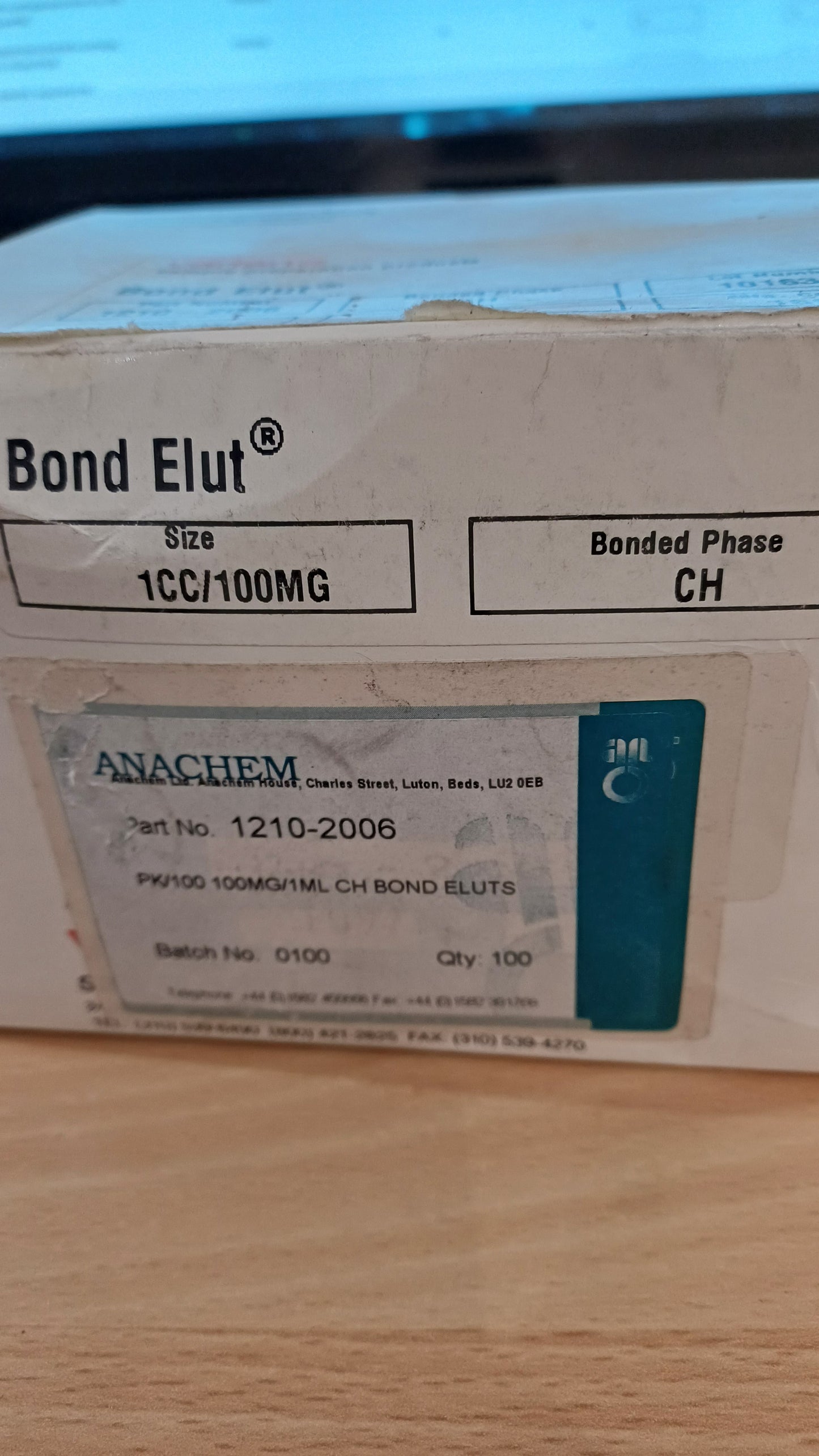 12102006 SPE Cartridge Bond Elut-CH, 100 mg, 1 ml, 100 pc/PAK