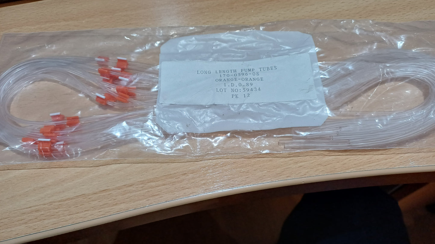 PVC Tubing Orange/Orange 0.89mm Long Length- 170-0596-08 12pk