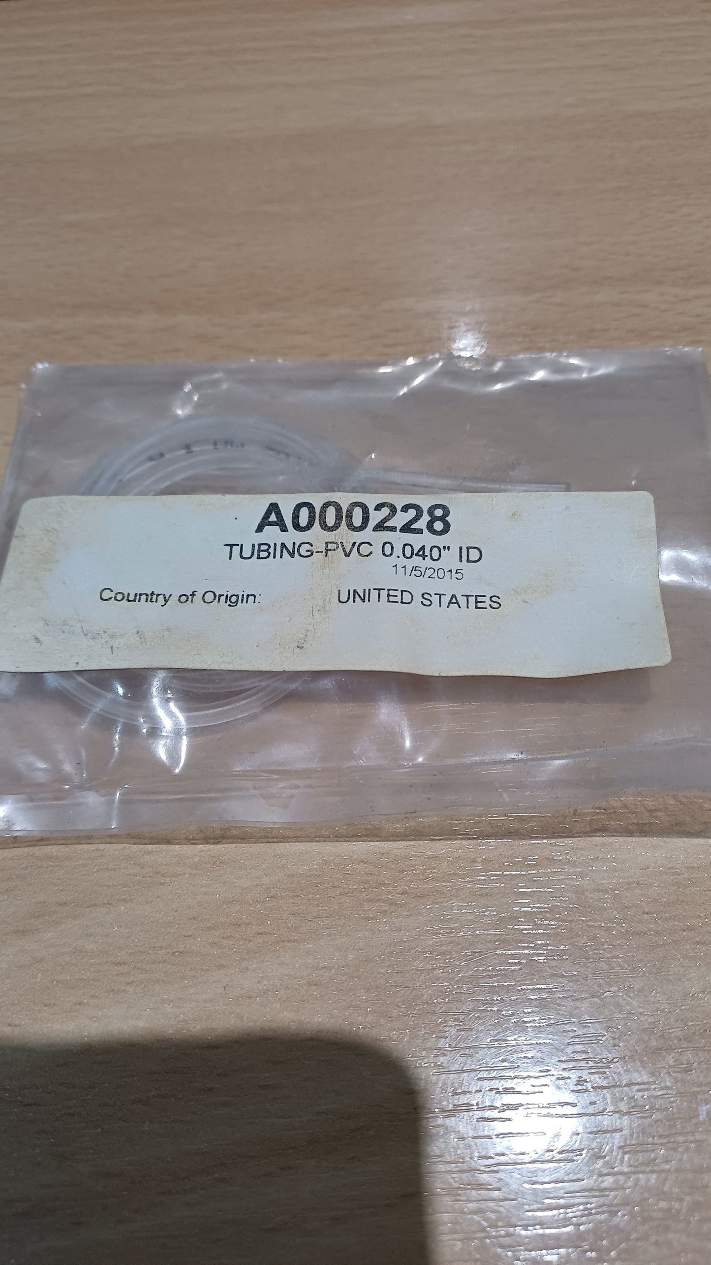 A000228 EzKem Tubing, 0.040 ID, PVC, 10" – Used for transmission and waste lines.