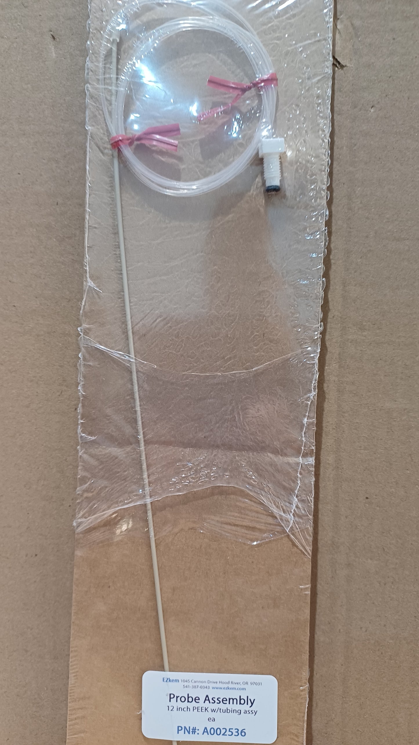 A002536 EZkem, Probe, CETAC w/ Tubing Assembly to Pump, PEEK, 12 inches