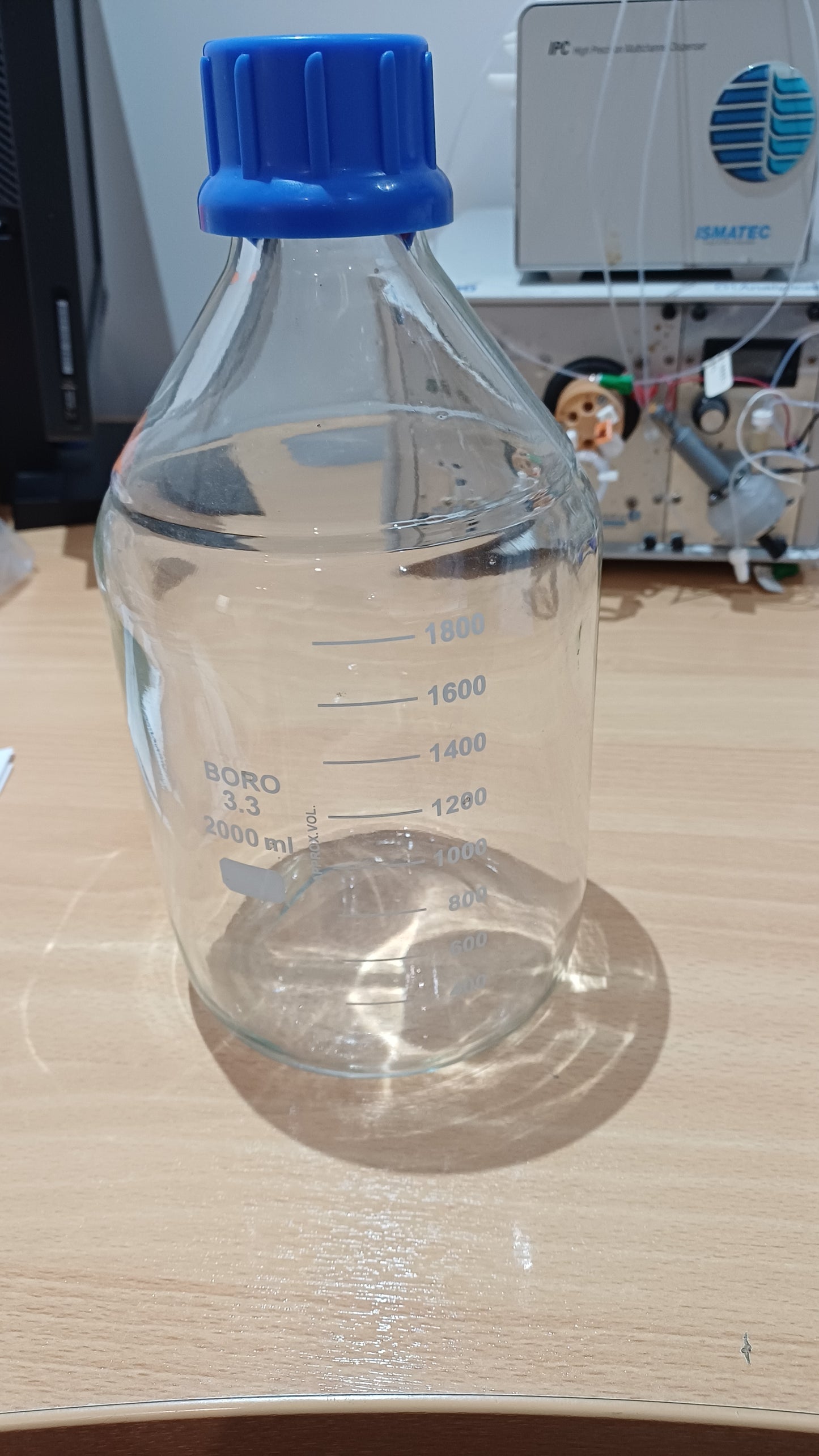 Schott Duran , Borosilicate Glass 3.3 Laboratory Bottle 2000ml with GL45 Screw Cap Air Tight Seal