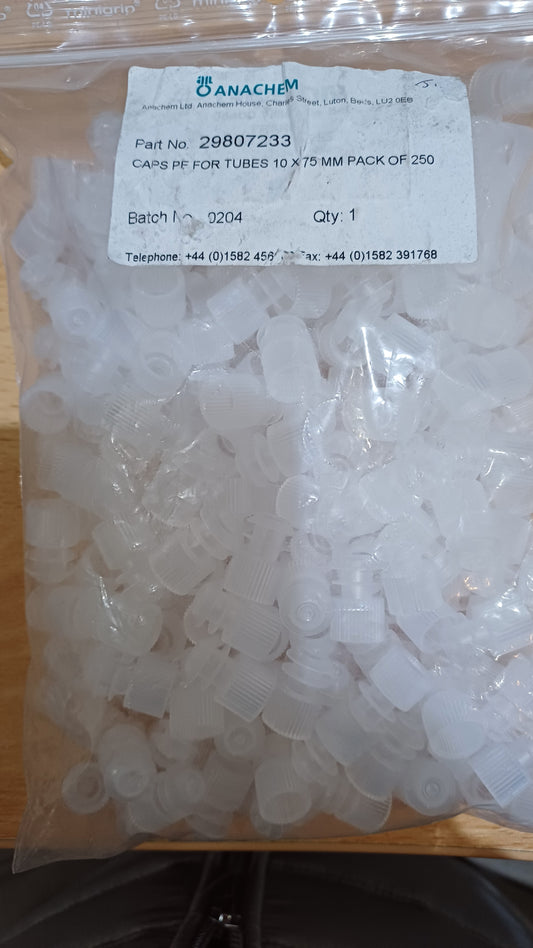 29807233 Anachem Caps PF for tubes 10x75mm Pack of 250
