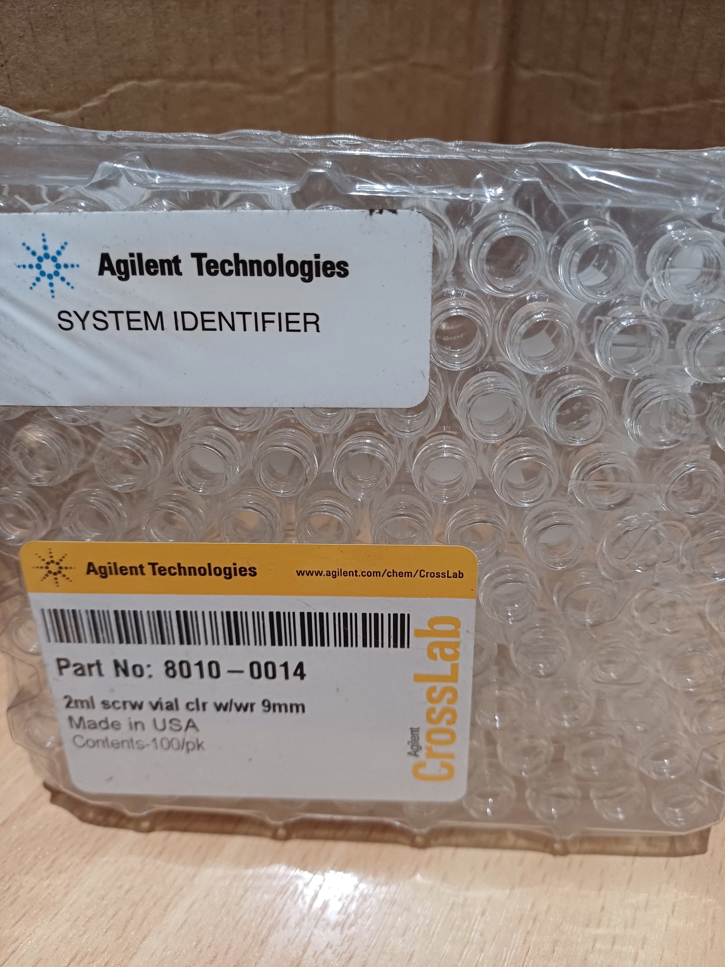 8010-0014 Agilent 2ml scrrw vial clr w/wr 9mm