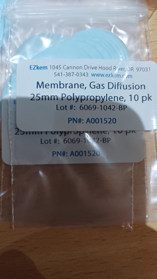 A001520 EZkem Polypropylene Membrane for Gas Diffusion 25mm 10 pack
