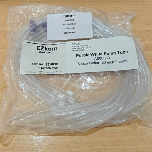 A000360 EZKem PVC Pump Tubing Purple/White 2.79mm ID - 12pk