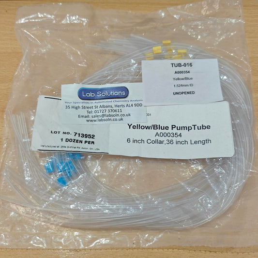 A000354 EZKem PVC Pump Tubing Yellow/Blue 1.52mm ID - 12pk