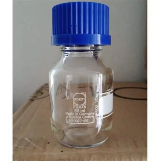 Schott Duran , Borosilicate Glass 3.3, Lab Bottle 50ml with GL45 Screw Cap Air Tight Seal