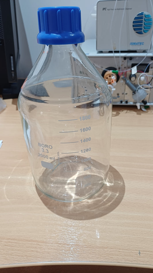 Schott Duran , Borosilicate Glass 3.3 Laboratory Bottle 2000ml with GL45 Screw Cap Air Tight Seal